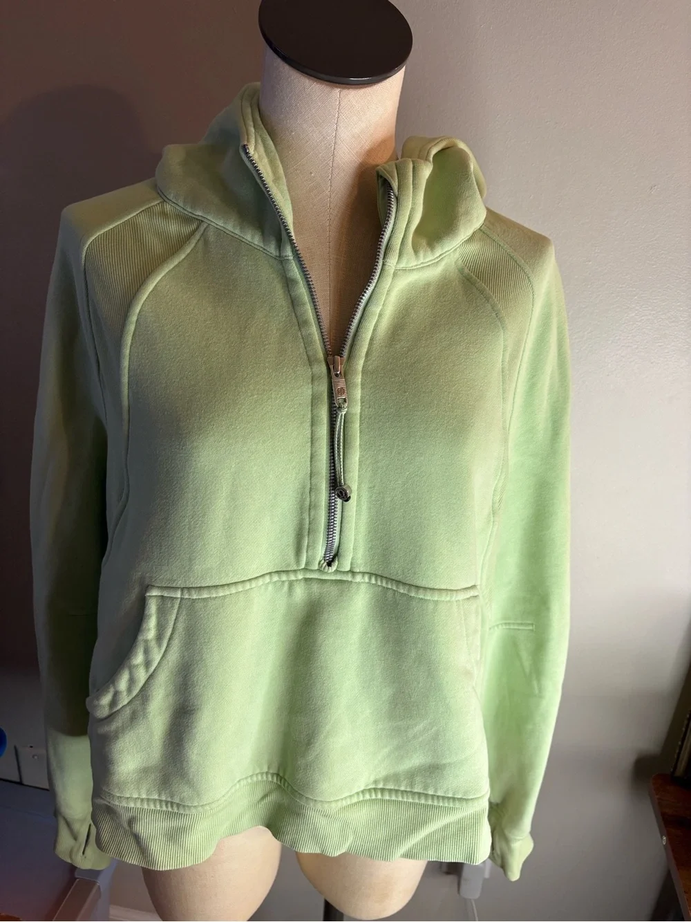 lululemon  Scuba  Oversized half zip sage green Sweatshirt.